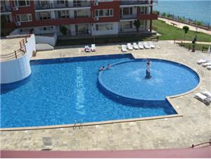 Views of the pool in front of the apartment